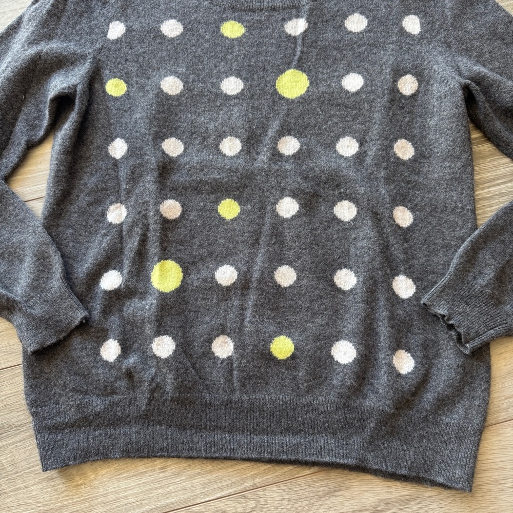 Halogen Charcoal Sweater with Lime Green and White Dots - Picture 6 of 10